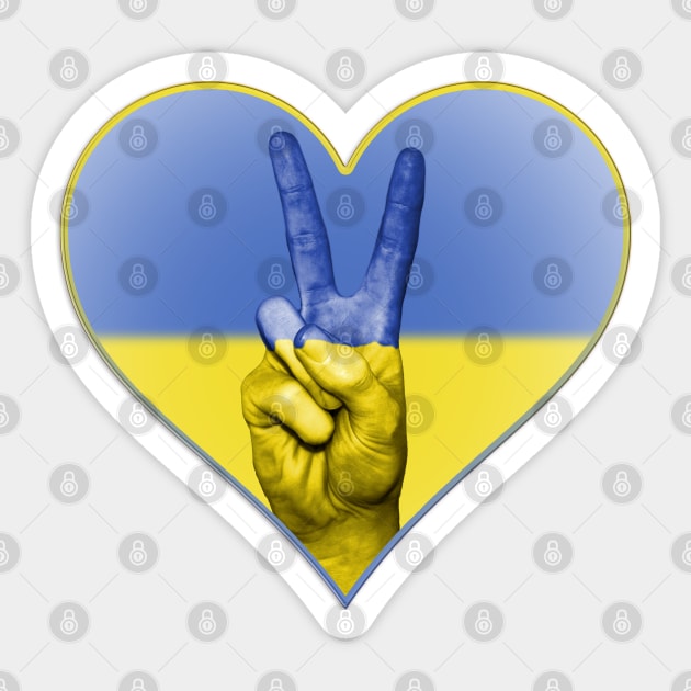 Ukrainian flag inside a heart Sticker by tashashimaa